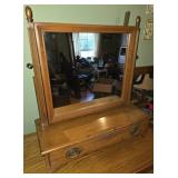 1940s Davis Cabinet Co. Maple Chest Mirror