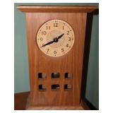 Small Wooden Rectangular Mantel Clock