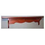 Wooden Wall Shelf w/Carved Decorative Design