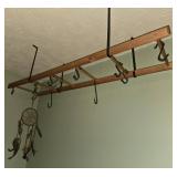 Wooden Ceiling Rack w/Hooks & Dreamcatcher