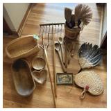 Collection of Rustic Wooden Items & Handcrafted To
