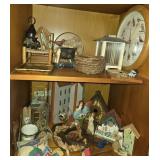 Collection of Decorative Birdhouses and Figurines