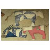 Set of Handcrafted Quilt Animal Figurines