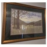Framed Landscape Print Signed by S. Fangler
