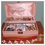 Jewelry Box with Various Costume Jewelry Pieces