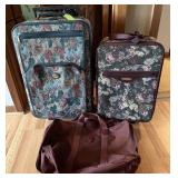 Floral Tapestry Luggage Set w/Tote