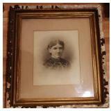 Framed Vintage Portrait Photograph in Ornate Frame