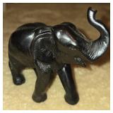 Hand-Carved Black Elephant Figurine