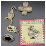 Collection of Sterling Silver Brooches