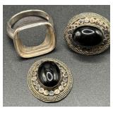 925 Earrings & Ring - Broken / Missing Stone