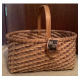 Handwoven Basket by Wages Basketry with Handle