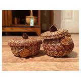 2pc Pine Needle Basket Pair by Jerry Battle