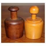 Pair of Wooden Butter Stamps With Decorative Motif