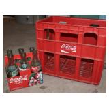 Coca-Cola Crate w/ Six Vtg Coca-Cola Bottles