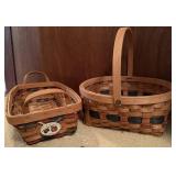 2pc Handwoven Wooden Baskets