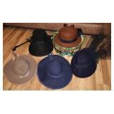 Assorted Collection of Five Womenï¿½s Wool Hats