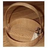 Hand Woven Artisan Basket w/Signed Label