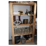 Wooden Storage Shelf Unit with Four Tiers