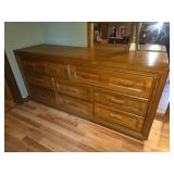 Wooden Dresser With Mirror & 8 Drawers
