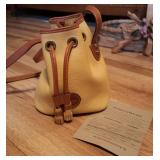 Dooney & Bourke Yellow Leather Drawstring Bag