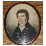 Memorial Mourning Brooch w/Portrait and Hairwork