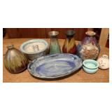 Collection of Handmade Glazed Pottery Items