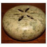 Carved Sand Dollar Design Soapstone Lidded Trinket