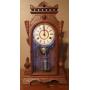 Wooden Victorian Mantel Clock w/Key