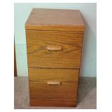 Oak 2 Drawer File Cabinet