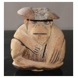 Hand Carved Coconut Monkey w/ Glasses & Hat