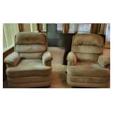Pair of Bassett Corduroy Recliners