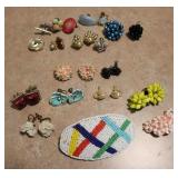 Vintage/ Antique Clip Earrings/ Hair Clip/ Broach
