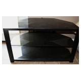 Black Tempered Glass 3 Tier TV Stand