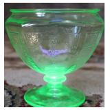 Vintage Uranium Depression Glass Candy Jar