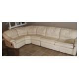 Vintage Pleather "L" Shaped Sleeper Couch