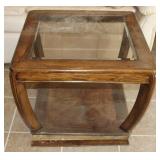 Vintage Beveled Glass Top Side Table