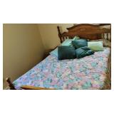 Queen Bed with Coordinated Bedding