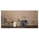 Bar Glass Collection w/ Ice Buckets & Ash Trays