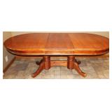 Solid Oak Dining Table with Leaf