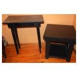 Set of Two Black Wooden Tables