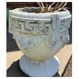 Concrete Planter with Greek Key Design #2