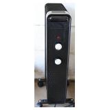 Black Electric Radiator Heater on Wheels