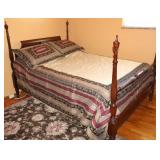 Vtg Mahogany Four-Poster Bed Frame