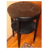 Black Round Two-Tiered Side Table