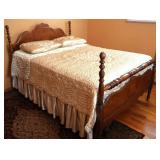 Vtg Queen/Full Wooden Four-Poster Bed Frame