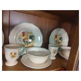 16 pcs Gibson Rooster Dishes