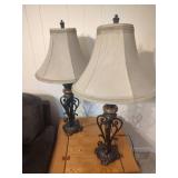2 Matching Metal Table Lamps