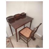 Small Vintage Wooden Desk and Chair