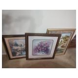 3 Framed Floral Prints