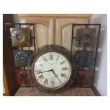 Sterling & Noble Wall Clock & 2 Metal Accents